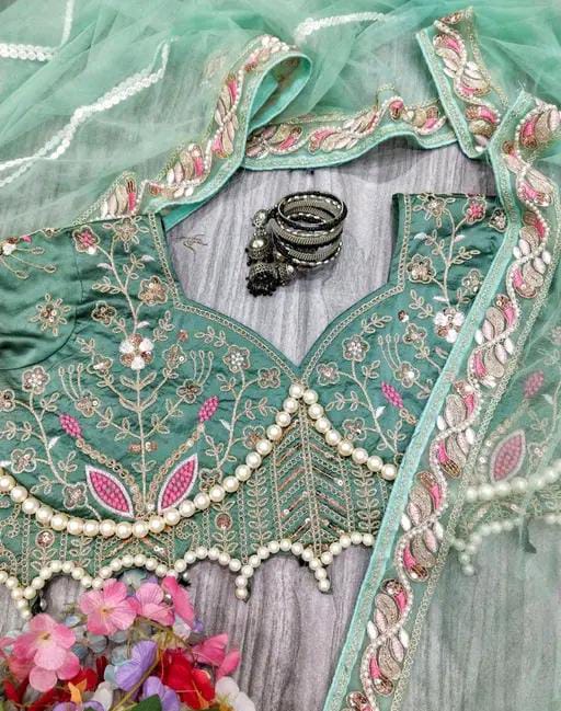 HEAVY EMBROIDERED NET SAREE