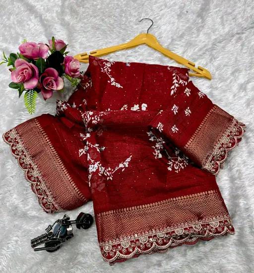 SILK FLOWER PRINT SAREE