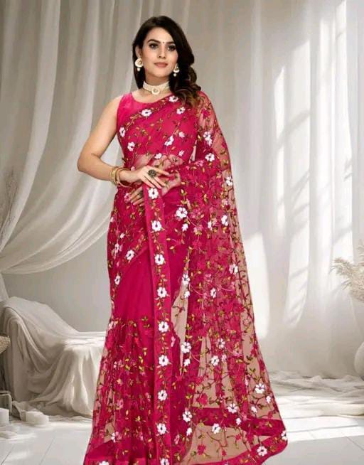 EMBROIDERED BOLLYWOOD NET SAREE
