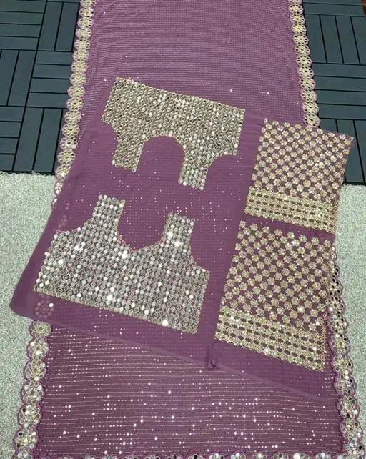 LATEST MIRROR WORK SAREE